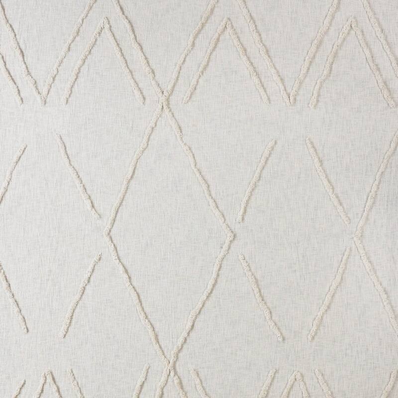 Ivory Geometric Queen Cotton Coverlet