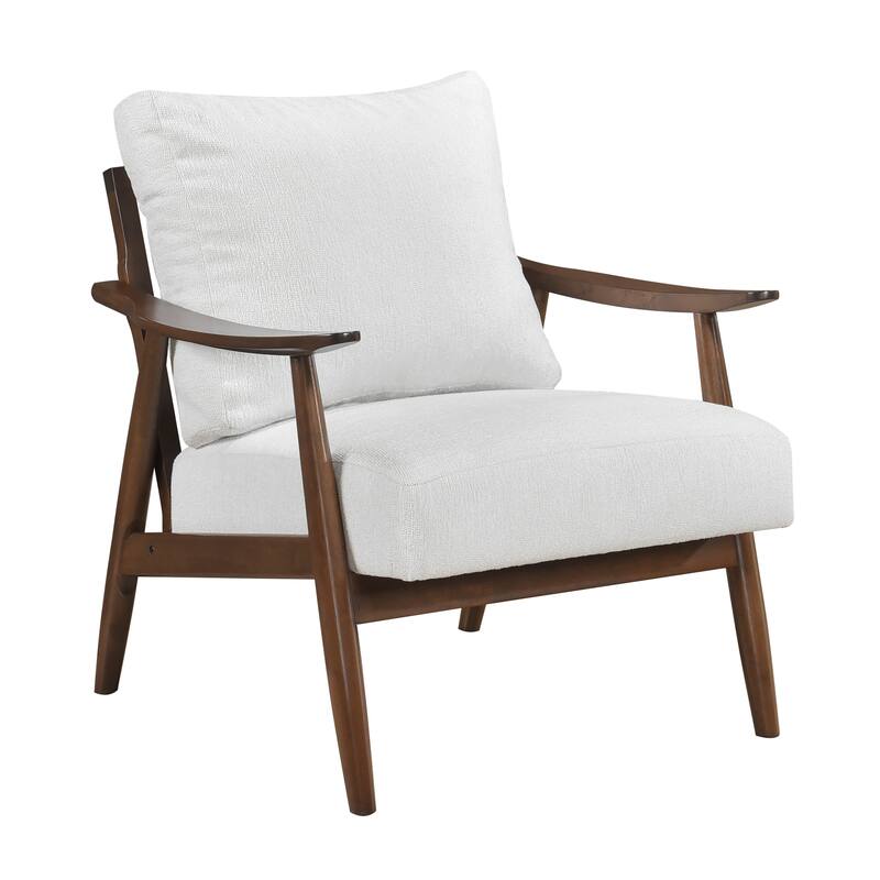 Oliver 31" Textured Accent Chair - Solid Wood Frame, Reversible Back - Beige