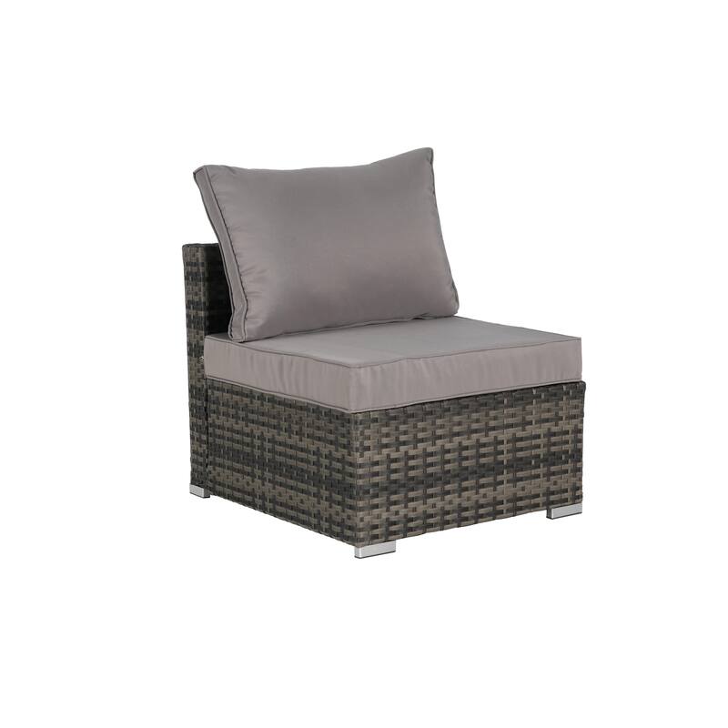 8-Piece Sectional Sofa Set with Washable Cushions & Glass Table