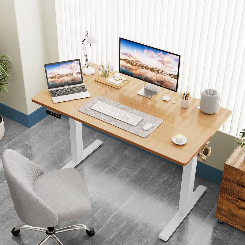 Standing Desk Adjustable Height, Electric Sit Stand up Desk for Home Office, Modern Rising Work Table for Computer,Workstation