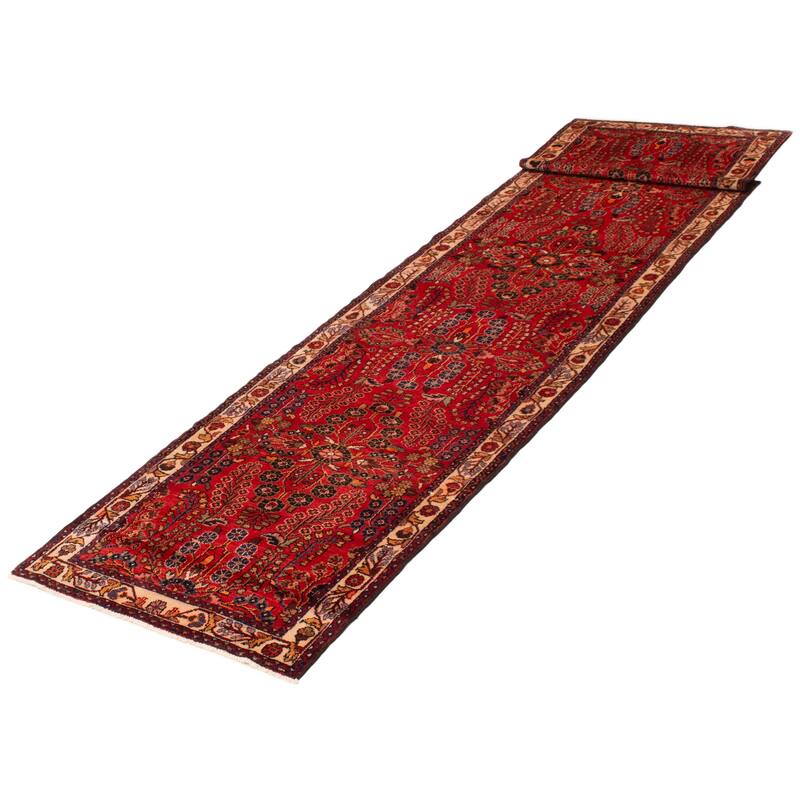 ECARPETGALLERY Hand-knotted Andelz Red Wool Rug - 3'5 x 14'9