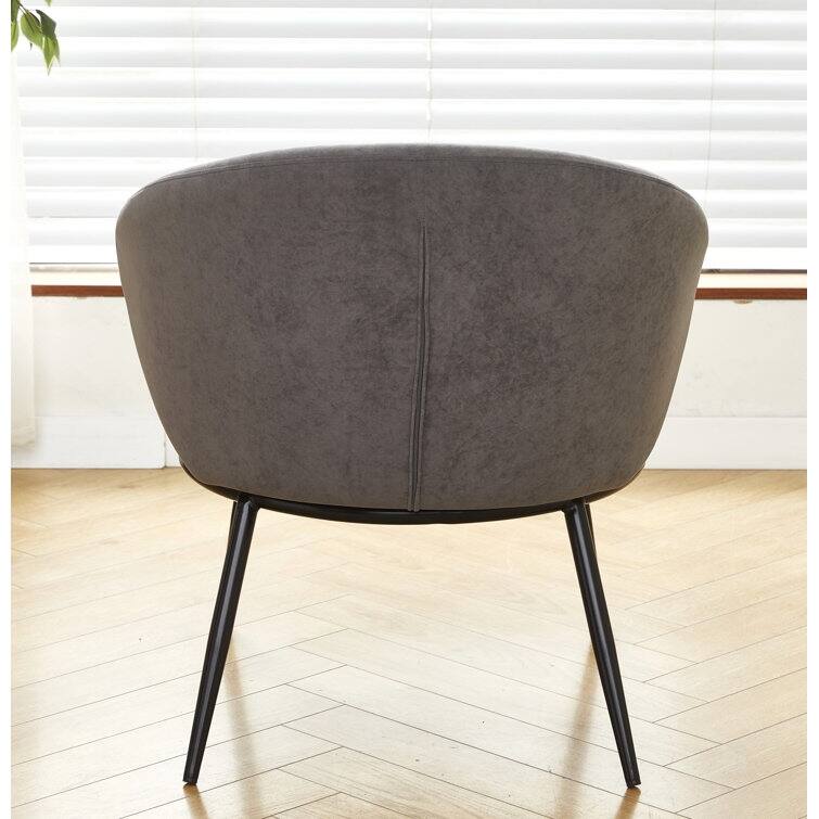 Velvet Accent Chair Solid and Engineered Wood Built on Slender with Black Metal Legs