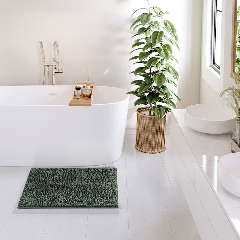 Empyrean Non-Slip Super Plush Chenille Bathroom Rugs