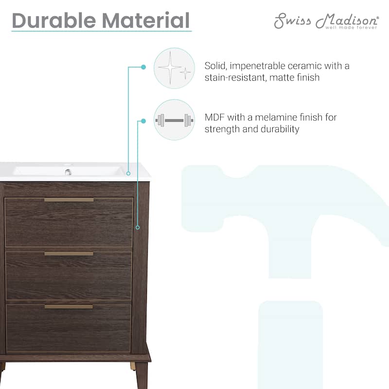 Hugo 24" Bathroom Vanity In Walnut