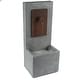 preview thumbnail 3 of 7, Grey and Brown Cement Column Outdoor Fountain with LED Light