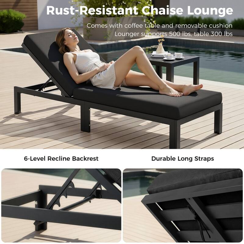 11-Piece Luxury Aluminum Outdoor Furniture Set with Chaise Lounge & Fire Pit Table, 29" Deep Seating Aluminum Patio Sectional