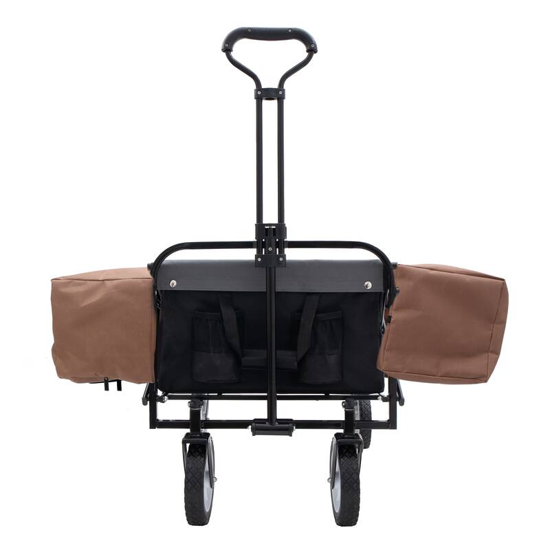 360lb Capacity Heavy-Duty Collapsible Wagon - with Storage Straps & 3-Piece Liner Bag Set