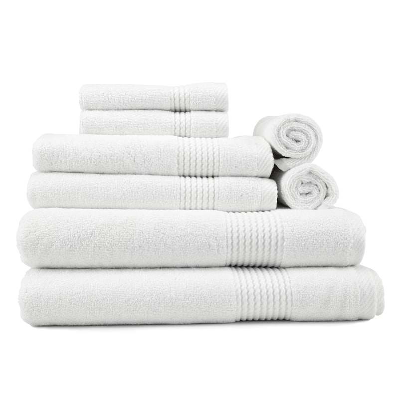 East'N Blue Lara Turkish Cotton Bath Towel Set (Set of 8) - (2 Bath Towel, 2 Hand Towel, 4 Washcloth)