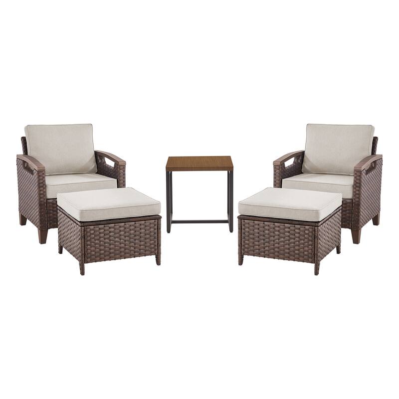 Pocassy Outdoor Patio Sofa Chair Ottoman Table Furniture Set