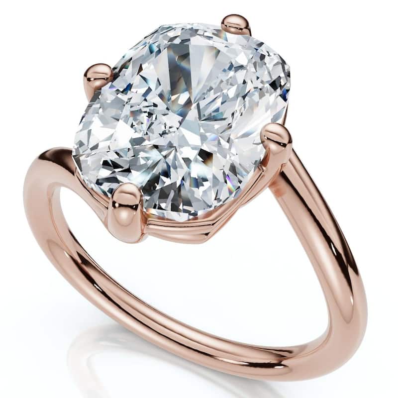 Bliss Diamond Certified 4Ct Atelier Solitaire Diamond Engagement Ring Gold Lab Grown - 5 - Rose