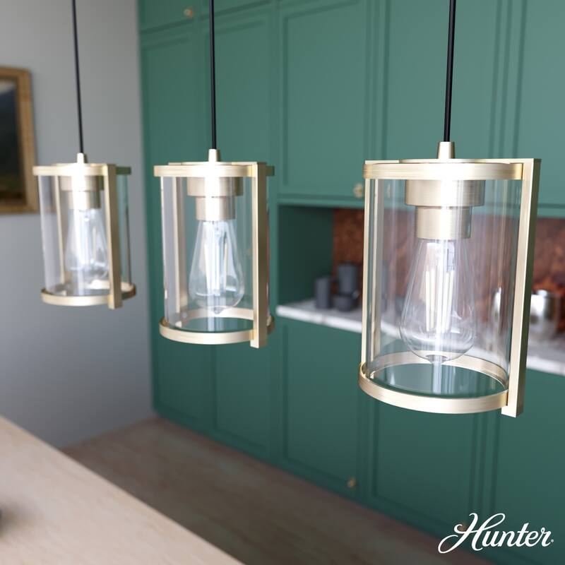 Hunter Astwood 3-Light Linear Cluster, Kitchen Island, Dining Room - Transitional, Contemporary, Modern Farmhouse - Alturas Gold