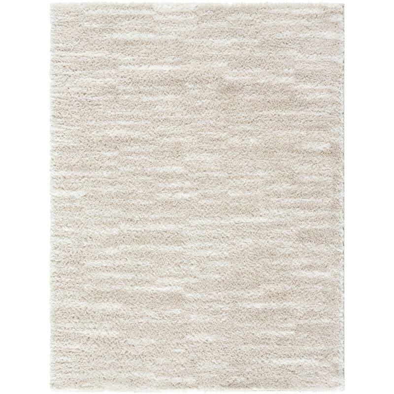 Livabliss Cloudy Shag Modern & Contemporary Area Rug - Light Beige - 5'3" x 7'