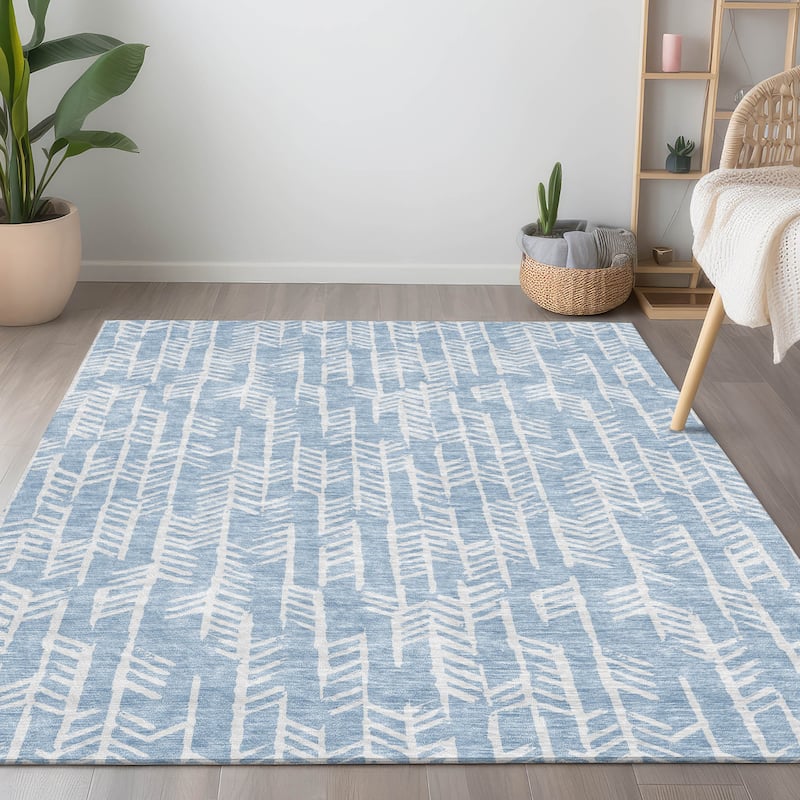 Machine Washable Indoor/ Outdoor Chantille Modern Arrows Rug