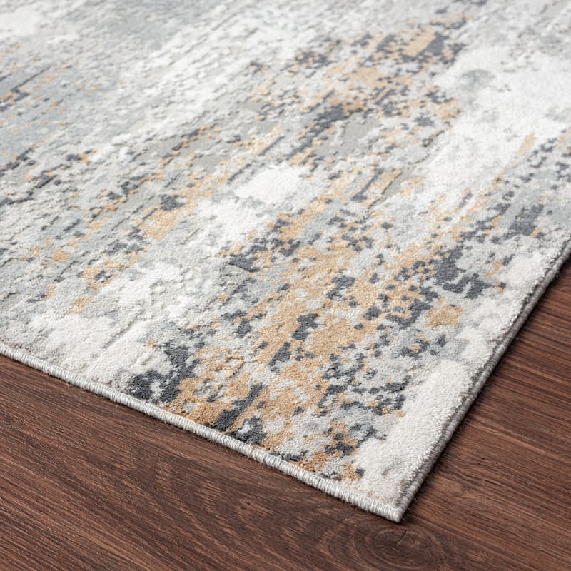 Abstract Grey Tones Area Rug