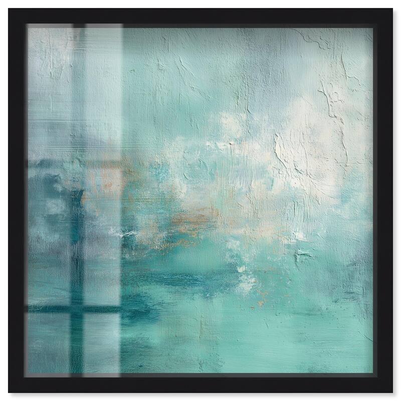 Green Blue I Shadowbox by Art Remedy - Black - 30" x 30"
