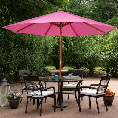 Outdoor Patio Market Umbrella with Wooden Pole - 8.5' - Pink