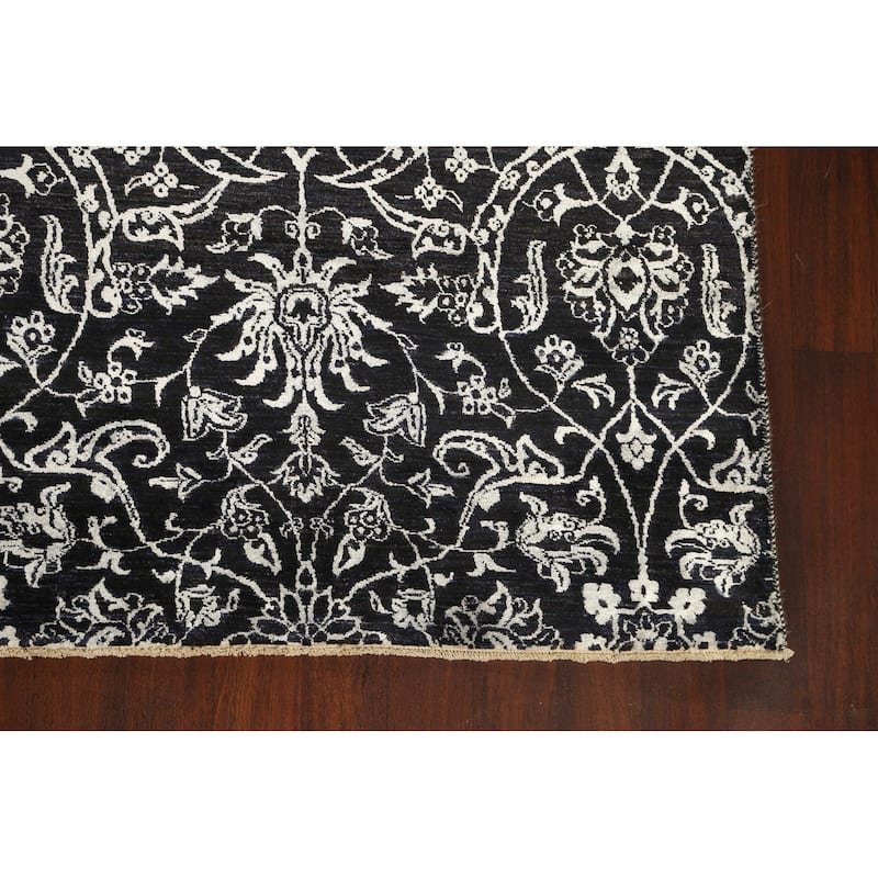 Wool/ Silk Vegetable Dye Floral Versace Oriental Area Rug Hand-knotted - 7'11" x 10'4"