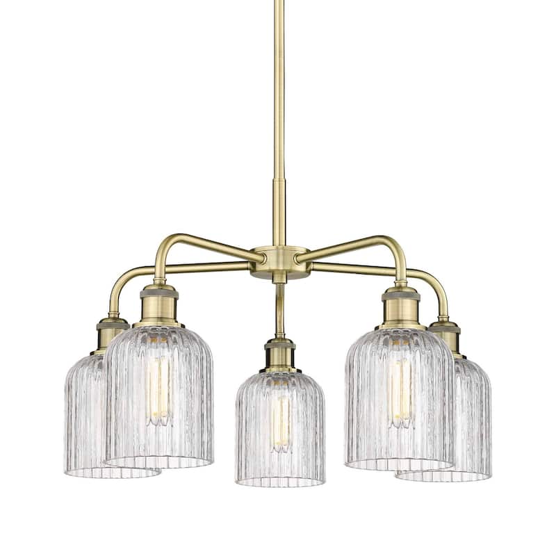 Innovations Lighting 516-5CR-15-23 Bridal Veil Chandelier Bridal Veil - Antique Brass / Clear