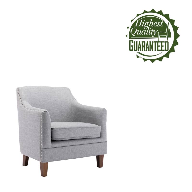 Porthos Home Rok Accent Chair, Fabric Upholstery, Rubberwood Legs