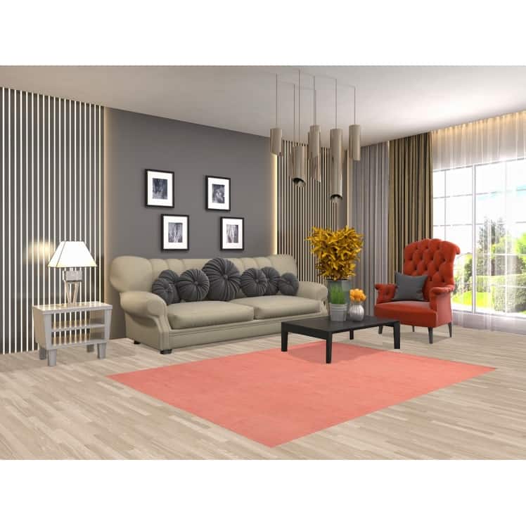 Pink Modern Gabbeh Oriental Area Rug Handmade Wool Carpet - 4'11" x 6'7"