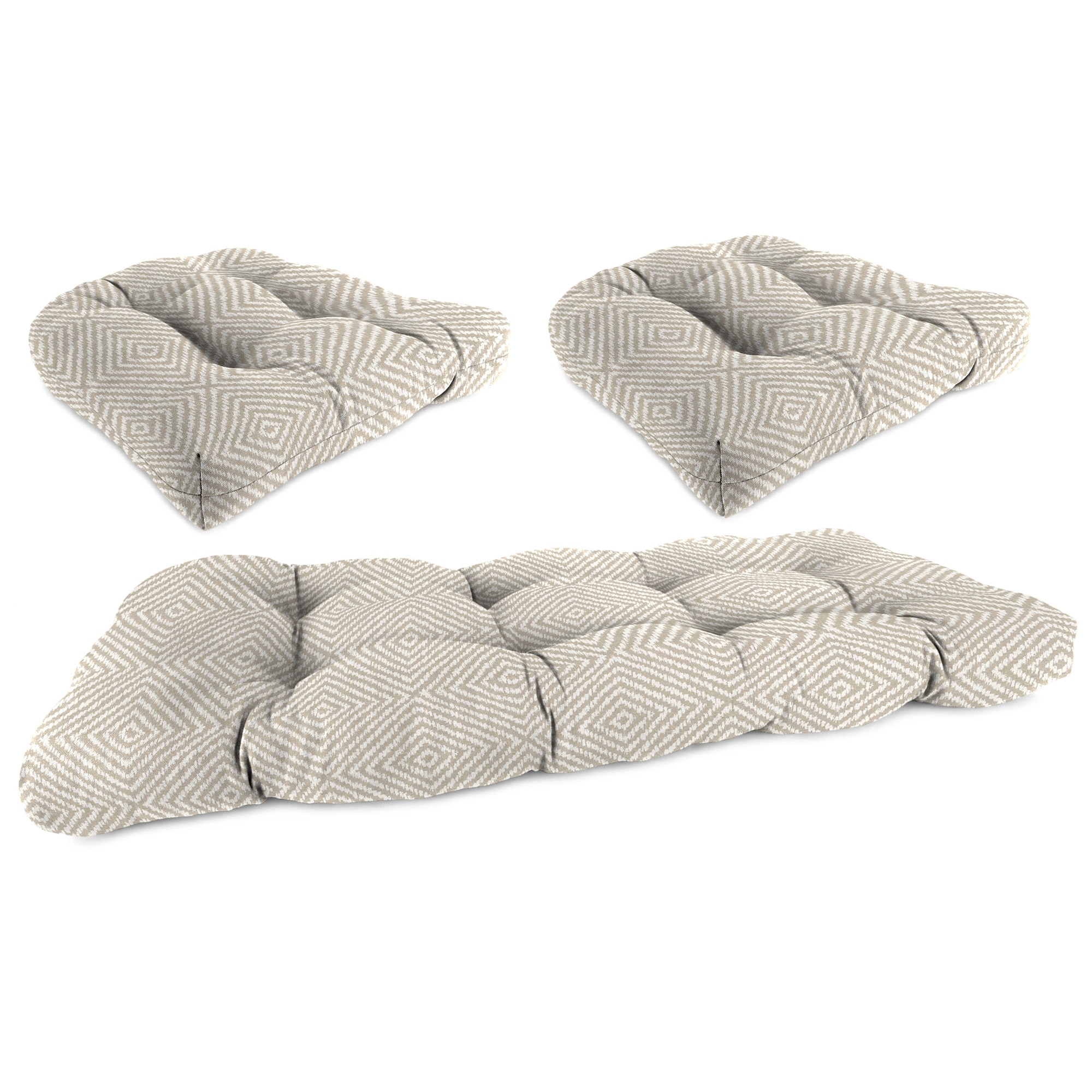 Outdoor Wicker Cushion Set for Bench and 2 Seats - 18'' L x 44'' W x 4'' H