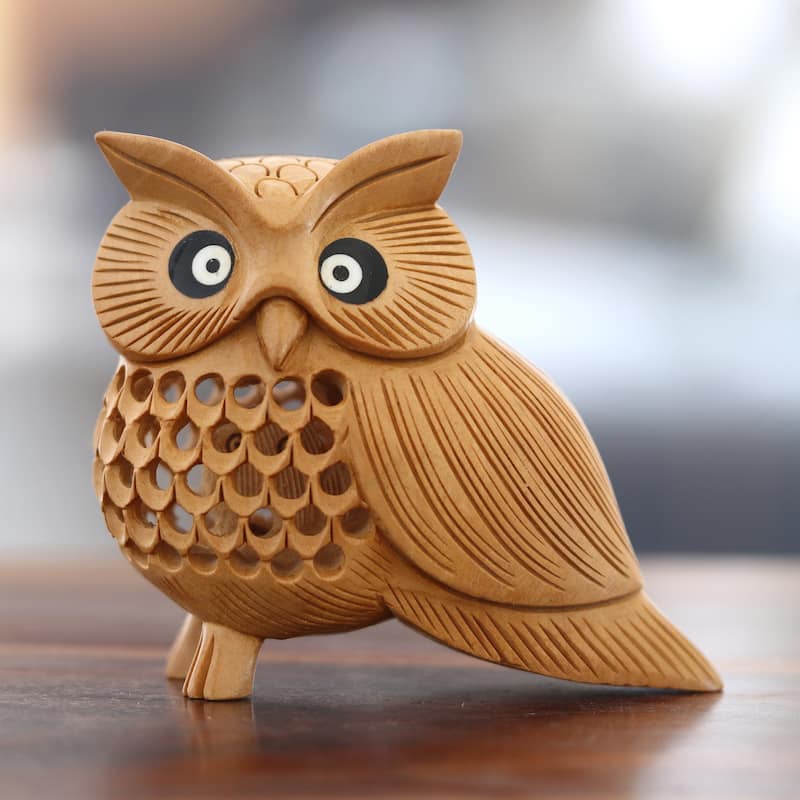 Novica Handmade Wise Soul Wood Sculpture