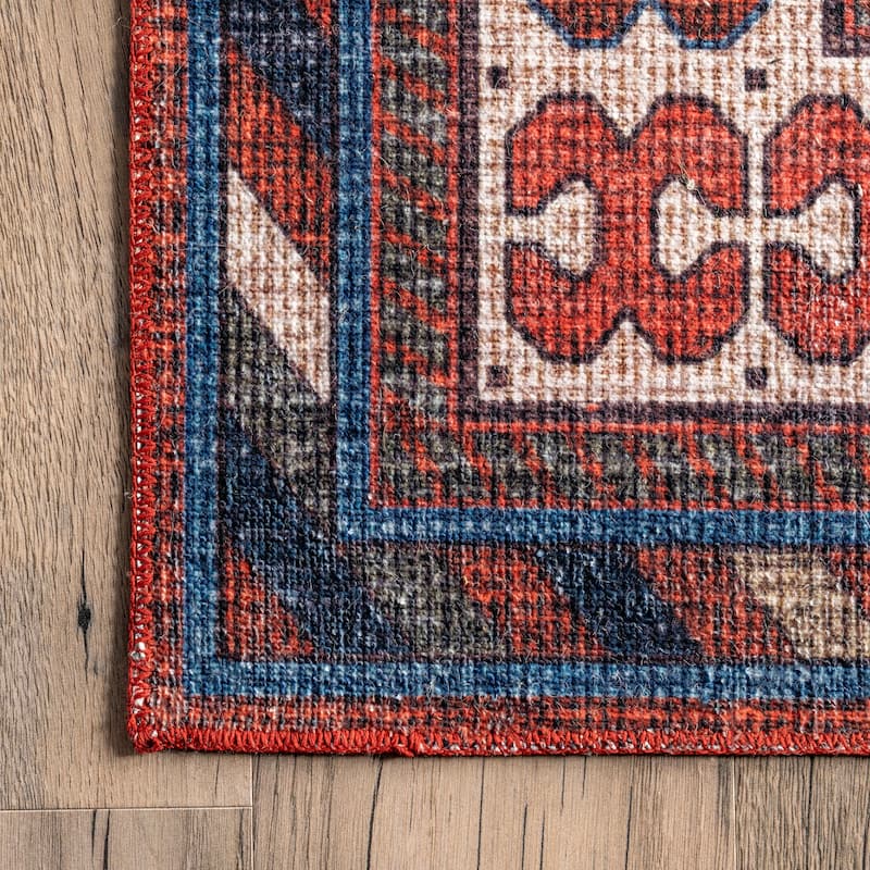 Nuloom Damaris Splashguard Medallion Machine Washable Area Rug