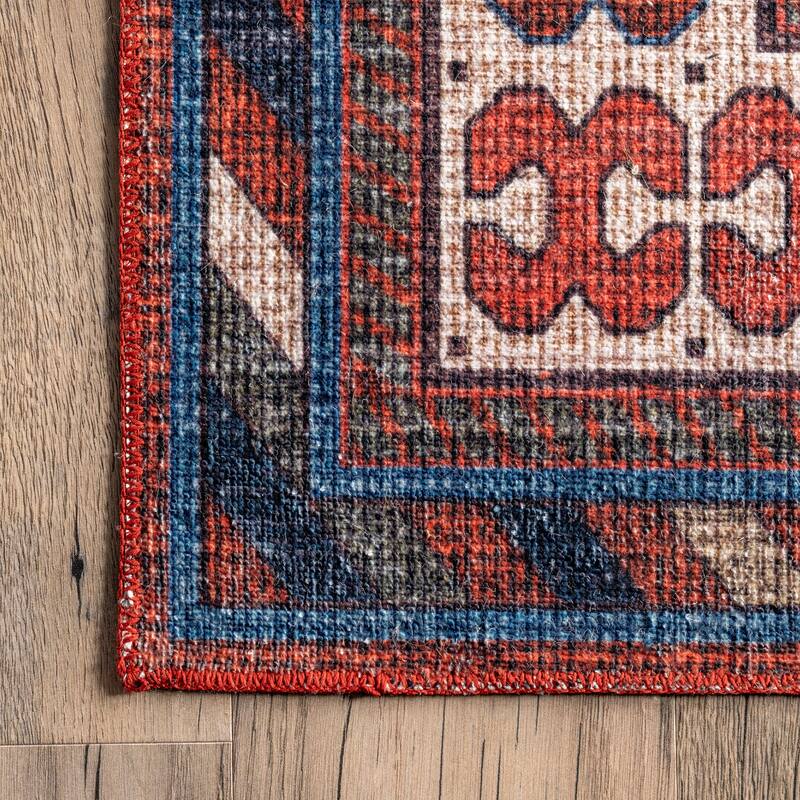 Nuloom Damaris Splashguard Medallion Machine Washable Area Rug