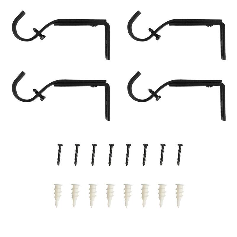 Lumi 1 in. Single Curtain Rod Bracket (4-Pack)