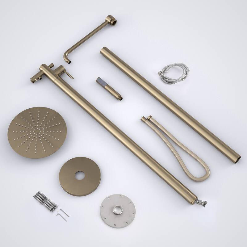 Rbrohant 84"H Stainless Steel Freestanding Outdoor Shower with Handshower