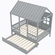 preview thumbnail 5 of 20, Full Size Wood House Bed With Twin Size Trundle