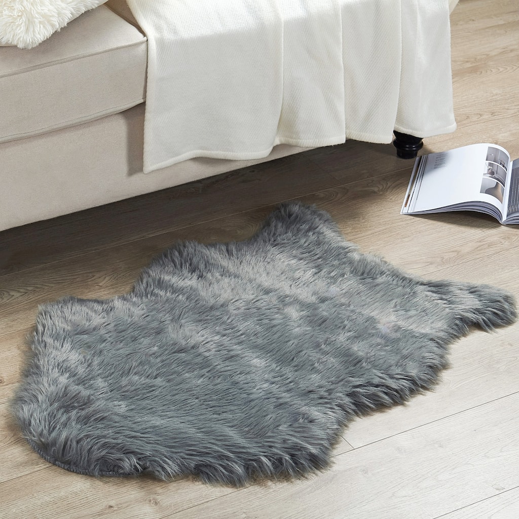 Serenta Shag Sheepskin Silky FauxFur Area Rug Sofa Decor - 24" x 36" - 24" x 36"