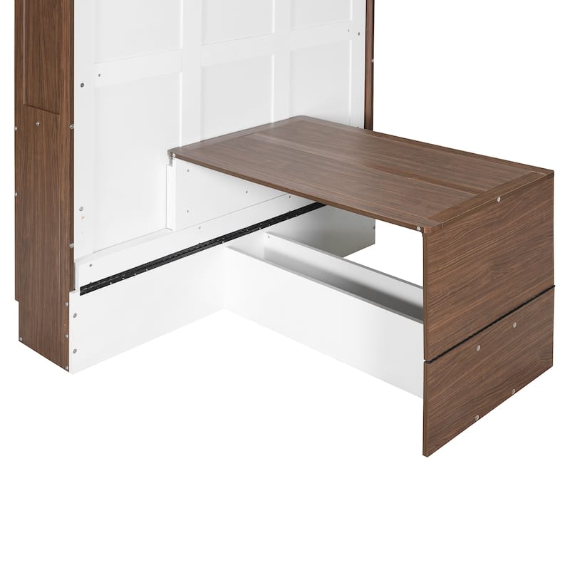 Full Size Murphy Bed with Foldable Desk by Harper&Bright Designs