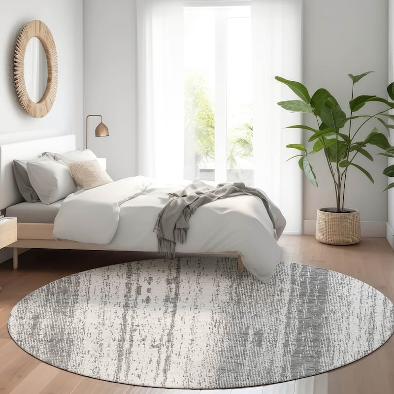 Premium Washable Super Soft Transitional Ombre Mayfield Rug - Gray - 8' x 8'