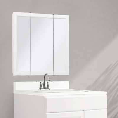 Design House Wyndham 30 inches W x 4.75 inches D x 30 inches H Bathroom Medicine Cabinet Mirror, White