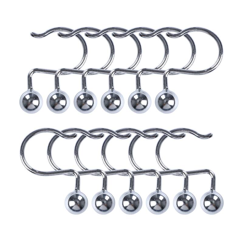Utopia Alley Shower Hooks - Rust Resistant Shower Curtain Hooks for Shower Curtain or Liner - Set of 12