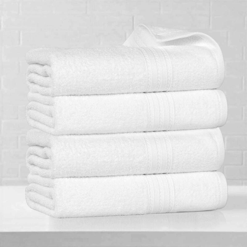 Eco-Friendly Sustainable Cotton Bath Towel by Superior (Set of 4) - White