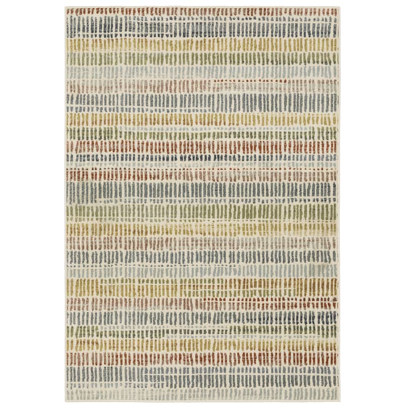 Style Haven Bassel Distressed Striped Ivory/ Multi Indoor Area Rug - 9' 10" x 12' 10" - Rectangle