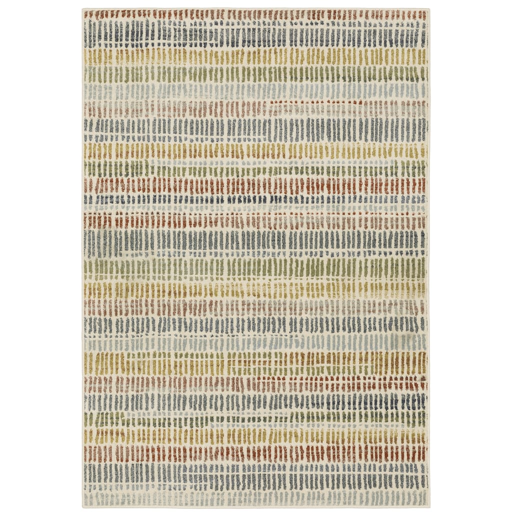 Style Haven Bassel Distressed Striped Ivory/ Multi Indoor Area Rug