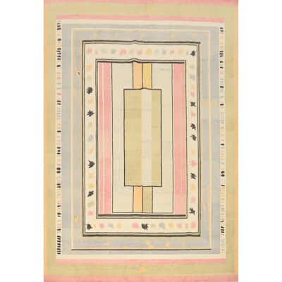 Hand Knotted Oriental 100% Wool Carpet Modern Geometric Multi-Colored Gabbeh Area Rug - 13' 0'' X 10' 2''