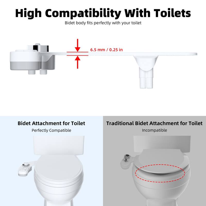 Bidet Attachment for Toilet,Hot and Cold Water Spray,Pressure Control