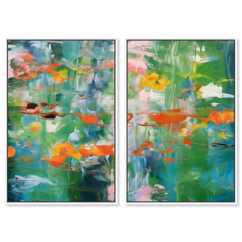 Jungle Serenade Canvas Set of 2 by Art Remedy - 16" x 24" - White