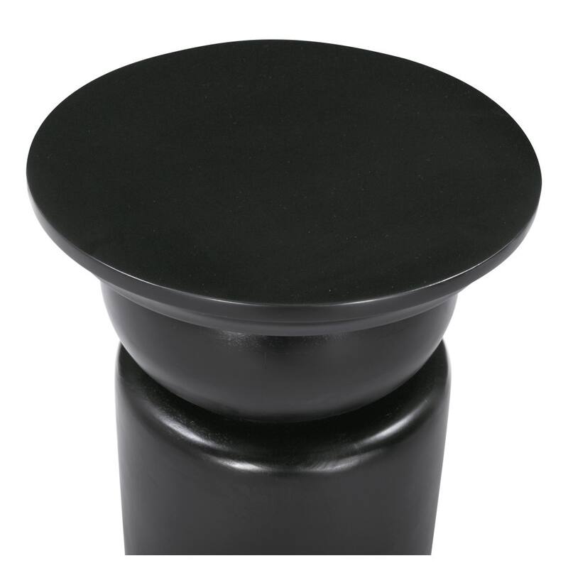 HomeRoots 26" Gold and Black Aluminum and Iron Round Pedestal End Table