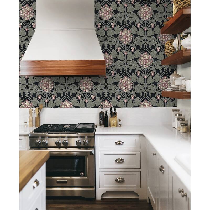 NextWall Hydrangea Floral Peel and Stick Wallpaper