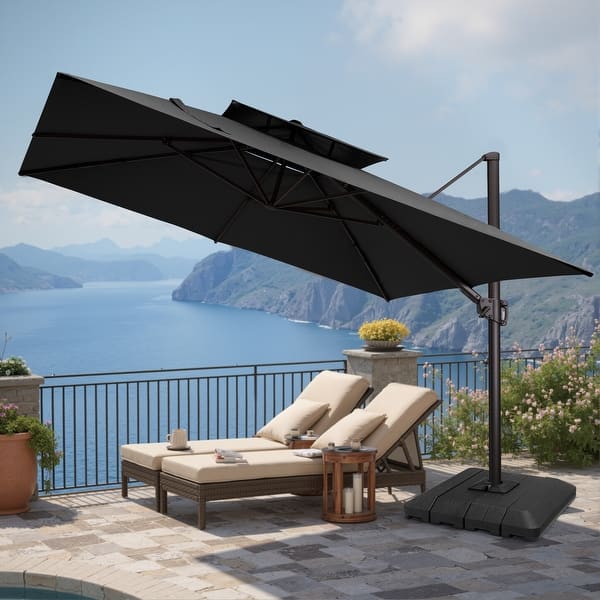 10 ft offset cantilever patio umbrella Amazon.com : OLILAWN 10FT Cantilever Offset Patio Umbrella with Base  Included, Outdoor Patio Umbrella, Fade-Resistant Yarn-Dyed Canopy with PU  Coating, 360 Rotation & Infinite Tilt, Heavy Duty 8-Rib Steel Frame for  Patio,