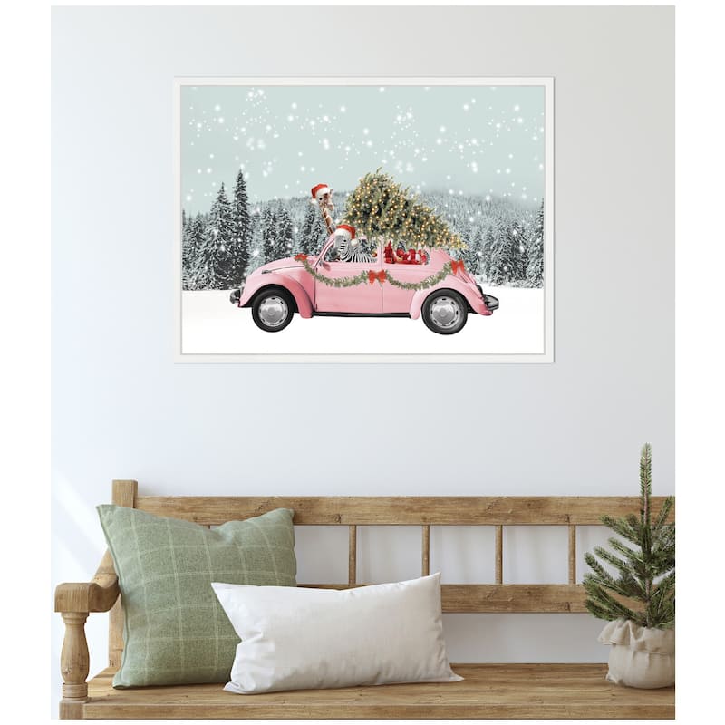 Kate and Laurel Sylvie Framed Canvas Let it Snow 2 by Iulia Emelianteva Julyartprints