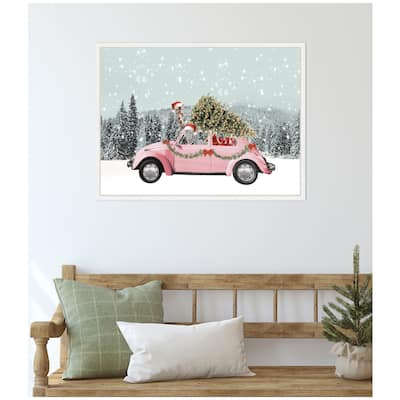 Kate and Laurel Sylvie Framed Canvas Let it Snow 2 by Iulia Emelianteva Julyartprints