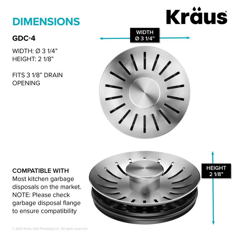 KRAUS Universal Kitchen Sink Strainer/ Stopper for Garbage Disposals