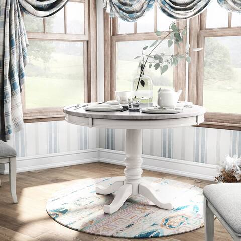 Furniture of America Ten Country 42-inch Pedestal Round Dining Table