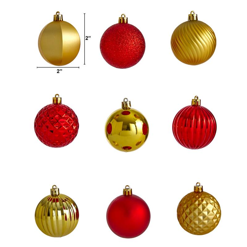 Holiday Shatterproof, 101 Count Christmas Tree Ornament Set, 60mm